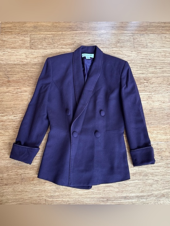 Dior Jackets & Blazers - Dior women’s deep purple size 8 Double-Breasted wool Jacket